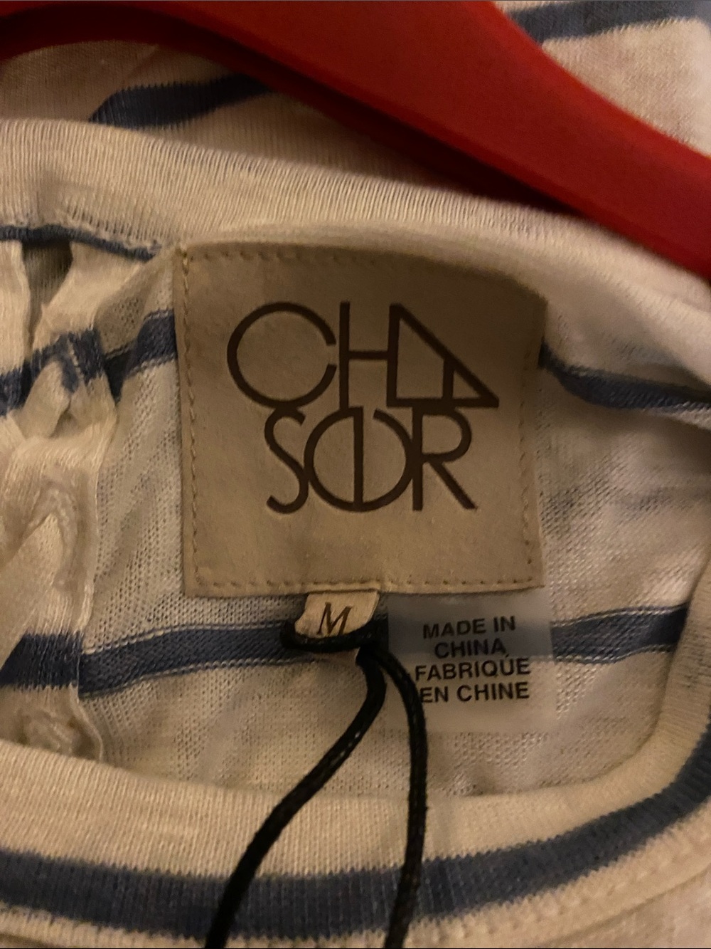 Chaser Braided Back Detail Striped Tee NWT - Picture 13 of 14